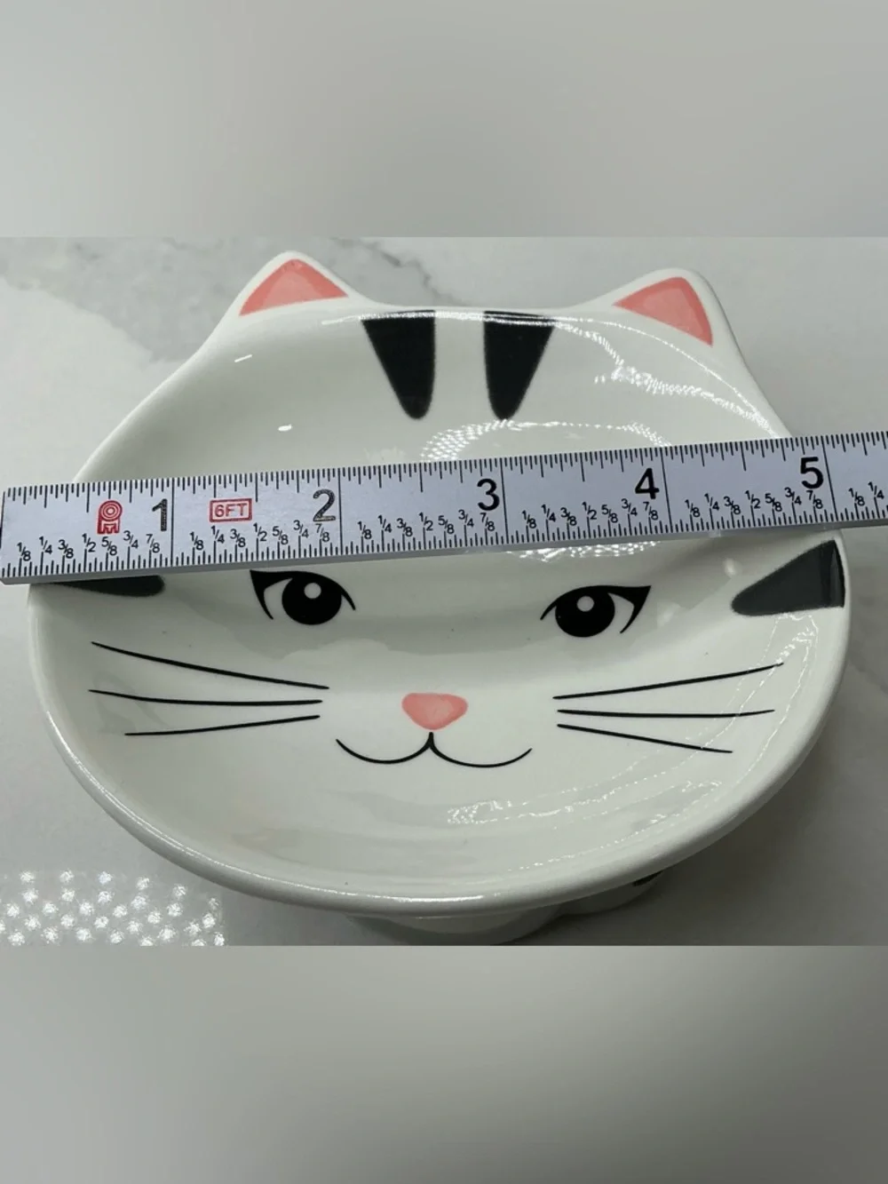 Spectrum Designz Cat Bowl Elevated Pedestal Ceramic Cat Face Bowl New